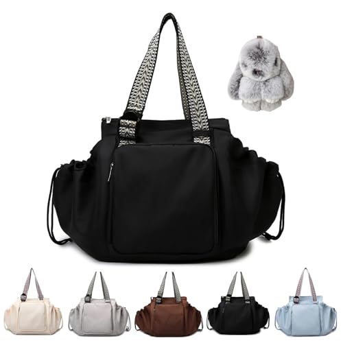 Transformable Cradle Bag Travel Storage Bag,Large Capacity Foldable Travel Tote Bag for Women, Storage Duffel Bag (Black)