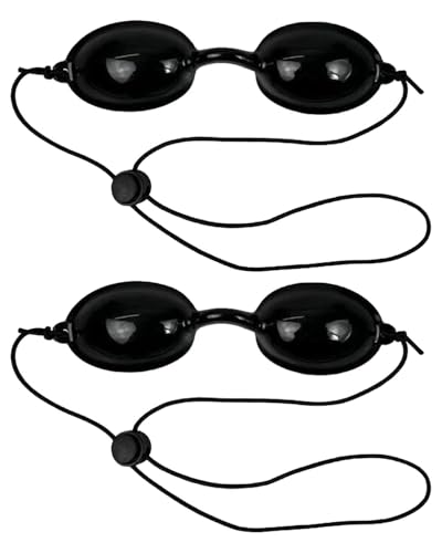 LOZTBUE 2 piezas gafas de protección para bronceado, con protección UV, ajustables, diseño ergonómico, para tratamientos de belleza, negro