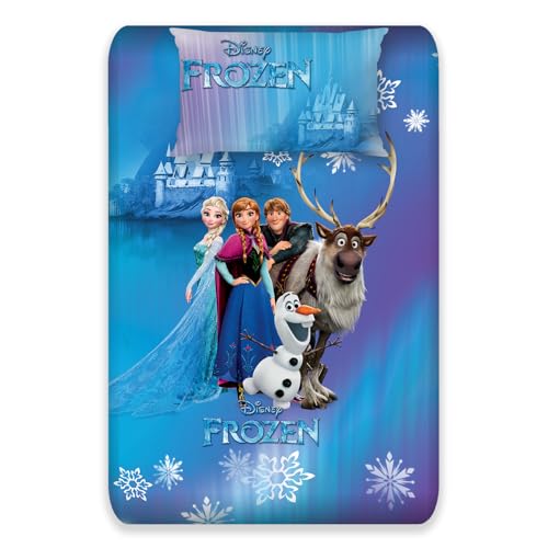 Image of Sassoon Disney Frozen Digital Printed, Cotton Single Bedsheet, 300 TC, 1 Pillow Cover, Fade Resistant, Bedsheet for Kid's Bedroom, (1.50m X 2.35m)