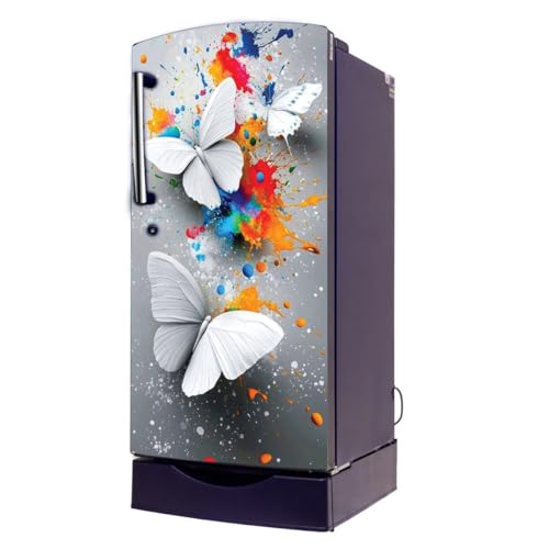 Image of 24x49 Inch Self-Adhesive Vinyl Fridge Wallpaper Sticker - Waterproof & Removable Decorative for Fridge.