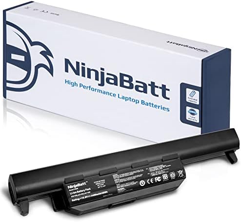 NinjaBatt Battery A32-K55 Compatible with Asus Q500 Q500A R503U R503A R503C K55VD X75VD K75VM K75VD K75DE K55 K55N K55VM K45VS K45VJ K55DR K55VS R400 R500 R700 – [6 Cells/4400mAh/48Wh]