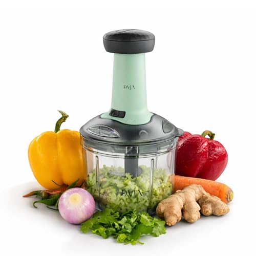 Image of DVJA Chopper for Kitchen Use 1000ML,5 Blade Steel Large Manual Hand-Press Vegetable Chopper Mixer Cutter to Cut Onion, Salad, Tomato, Potato (1000 ML)