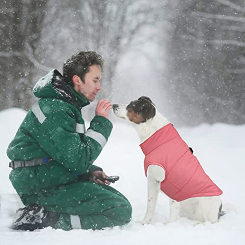 FEimaX Hundejacke Hundemantel wasserdichte Hunde Winter Warm Mantel für Kleine Mittlere Große Hunde Regenmantel Welpen Gepolstert Puffer Weste Haustier Kleidung Rosa Kirschblüte