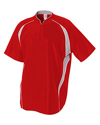 Veste de batting A4 sport rouge écarlate vêtement entraînement baseball zippé