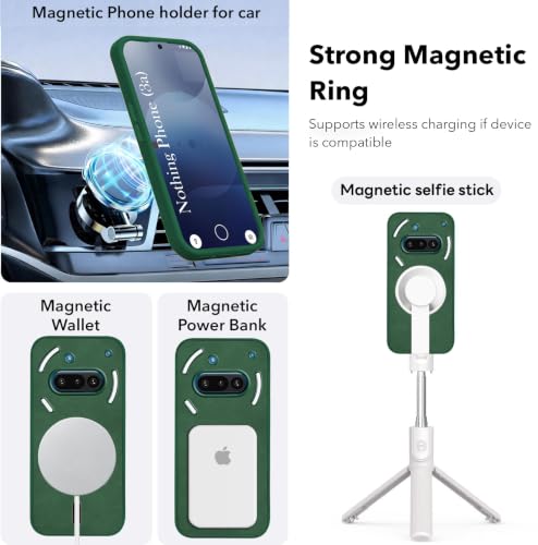 Image of Jkobi Leather Finish Back Cover Case for Nothing Phone 3A 5G (MagSafe Compatible Wireless Charging | Soft Touch | Camera Bump Protection)