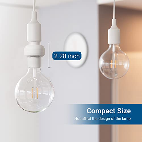 dewenwils remote control light bulb socket wireless light switch for pull chain light fixture remote light socket e26 e27 bulb base with wall mounted wireless controller no wiring etl listed