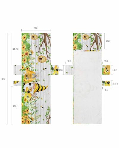 Honey Gnomes Beach Chair Cover with Side Pockets, Microfiber & Quick Dry Pool Chaise Lounge Chair Towels Covers for Sun Sunbathing Patio Garden Hotel, Spring Summer Wood Grain Flower