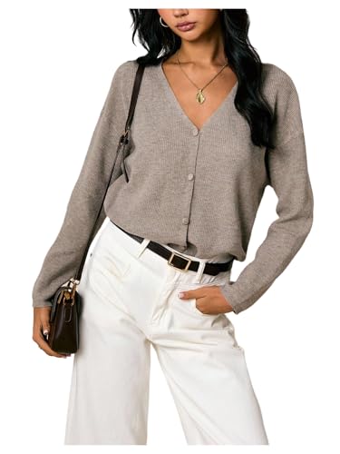 Image of MakeMeChic Women's Fall Lightweight Cardigan Long Sleeve Dressy Knit Tops