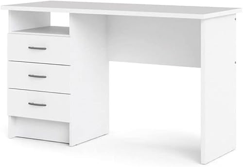 Tvilum Whitman - Escritorio con 3 cajones, color blanco