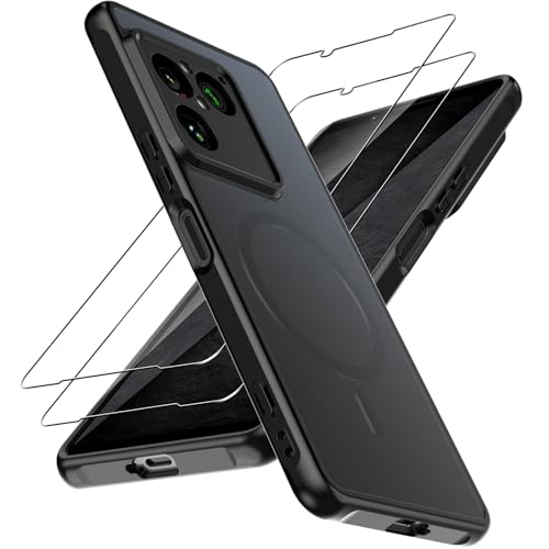 Natbok Magnétique Coque pour Sony Xperia 1 VIII 5G, Coque Xperia 1 VIII Compatible avec Magsafe avec 2 Verre Trempé Étui Translucide Mat Arrière...