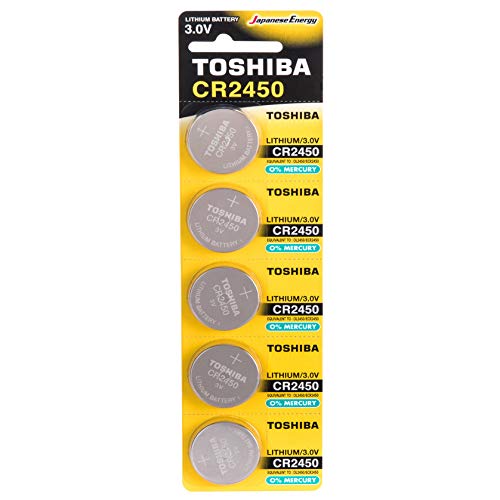 Toshiba CR2450 3V Lithium Coin Cell Battery Pack of 5