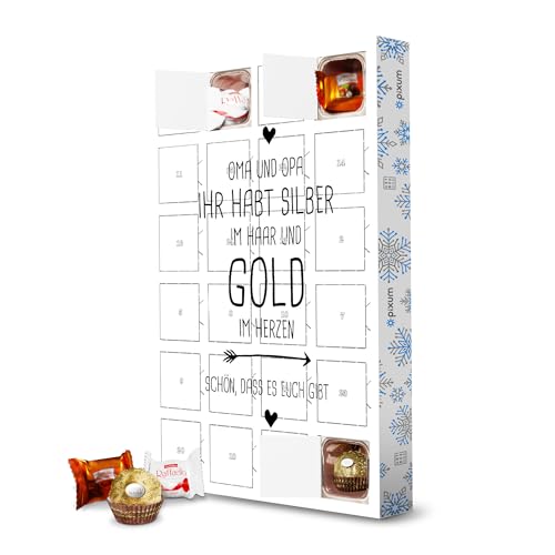 Adventskalender mit Pralinen von Ferrero Oma und Opa artboxONE Adventskalender Typografie