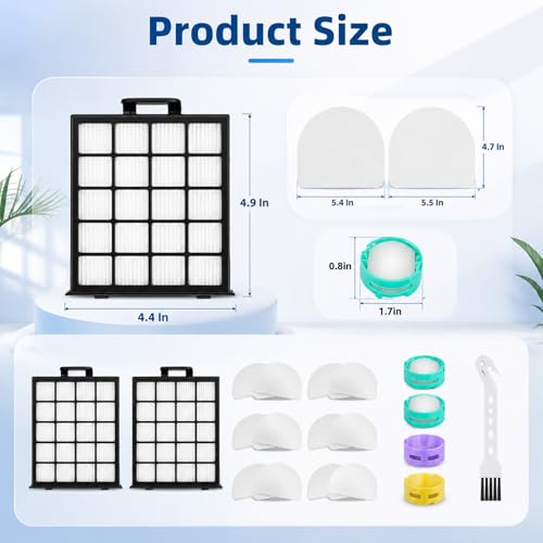 Image of 13 Pack AZ4002 Replacement filter for Shark Detect Pro /Shark Power Detect Upright Vacuum AZ4000 AZ4002 AZ4000C, 2 HEPA Filter, 6 Foam & Felt Filters, 4 Odor Neutralizer Cartridge