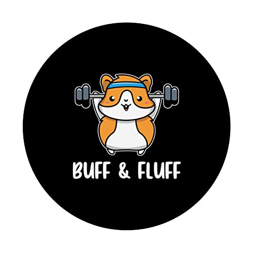 Buff And Fluff Hamster Pet Owner Animal Lover Rodent Pet PopSockets Swappable PopGrip, Black - Image 3