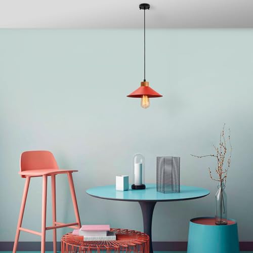 Lámpara de techo chandelier rojo de 103 cm | Iluminación interior E27 2