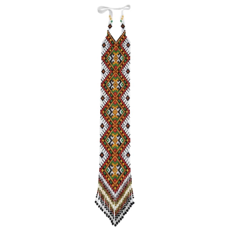 Collier ukrainien Gerdan fait main en perles de rocaille traditionnelles