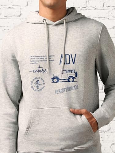 Image of Nobero Printed Hoodies for Man | 280 GSM Rich Cotton Fleece Hooded Full Sleeve Sweatshirt for Man | Stylish Casual Wear Winter Hoodies for Men