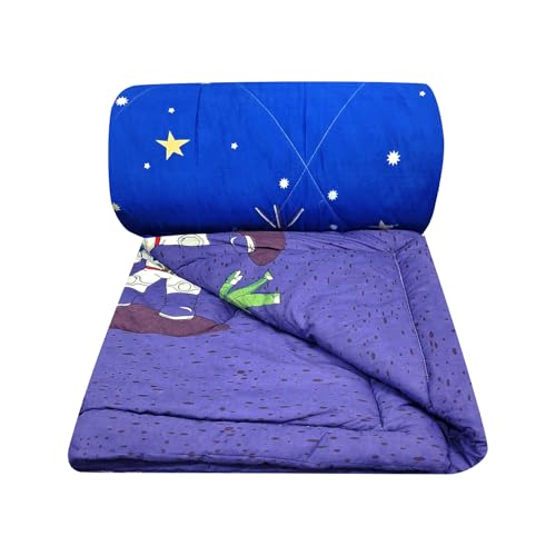 Image of MORADO Glace Cotton AC Comforter /Blanket /Quilt for Single Bed | Soft & Breathable Lightweight AC Quilt | Reversible All Season Bedding Comforter |Size 60x90 Inches,Space & Multi,Single