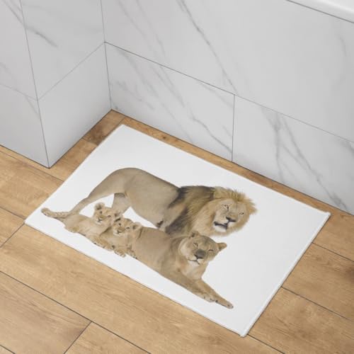 Alfombra de algodón afelpado de 50x80cm con diseño de león infantil 4