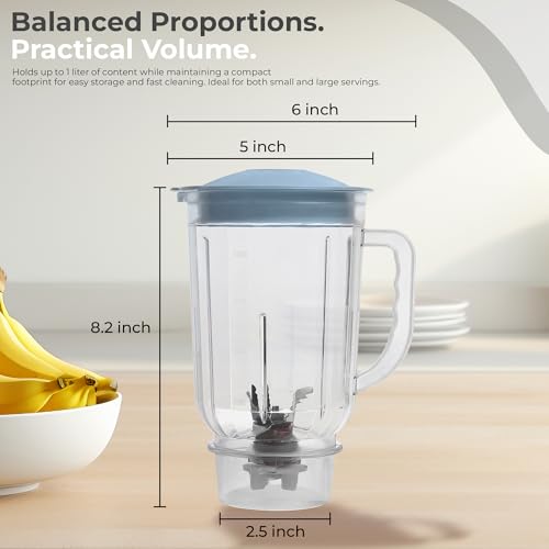 Image of Cello Mixer Grinder Juicer Jar, 1 Litre, Transparent Unbreakable Polycarbonate Jar for Mixer Grinder | Strong & Durable