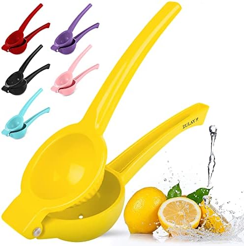 Zulay Premium Quality Metal Lemon Squeezer, Citrus Juicer, Manual Press for Extracting The Most Juice Possible