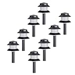 2-Tier Black Garden Path Lights 12V 2.5W LED Low Voltage DIY (8 Pack)