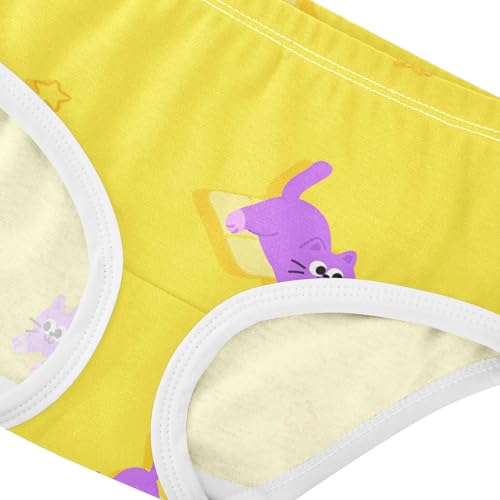 Cute Cat Star Yellow Toddler Girls's Underwear 2T 23022334