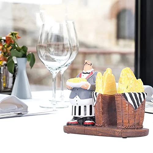 YANGMEI Tabletop Napkin Holder Resin Fat Chef Figurines Napkin Holder, Chef Tissue Paper Holder Western Restaurant Table Bar Cafe Decor Craft Home Decoration Practical Ornament