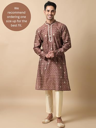Filori Studio - Men's Authentic Jacquard Woven Design Long Kurta (Kurta Only)2