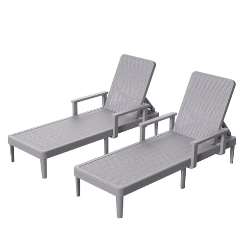 HOMSHADE Chaise Lounge Chair Outdoor Set of 2-5 Position Adjustable