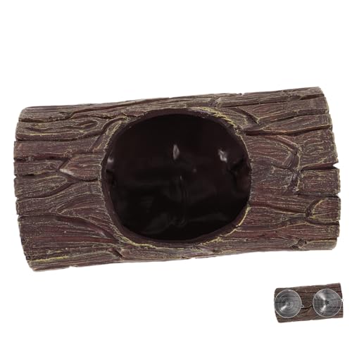 SEWOART Reptile Hideout Trunk Resin Decorative Cave for Turtles Frogs Lizards Spiders Lightweight DIY Terrarium Decor Natural Looking Habitat for Climbing Hiding