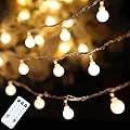 JOLYMOLY Globe String Lights 59 Ft 100 LED Fairy Lights Plug in with Remote Timer, Connectable 0.71'' Small Frosted Globe Lights for Bedroom Wedding Holiday Indoor Outdoor Decor, Warm White