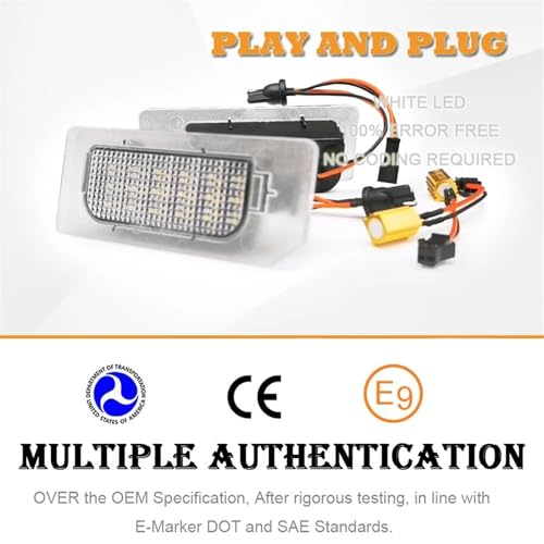 Luces matrícula LED blancas de alta intensidad 6000K para Mitsubishi Outlander Sport sin fallo 5