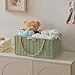 HBlife Large Baby Diaper Caddy Organizer Green, Paper Rope Storage Baskets Nursery Bin with Removable Divider, Portable Car Organizer for Diapers, Baby Shower Gifts, Newborn Essentials Must Haves