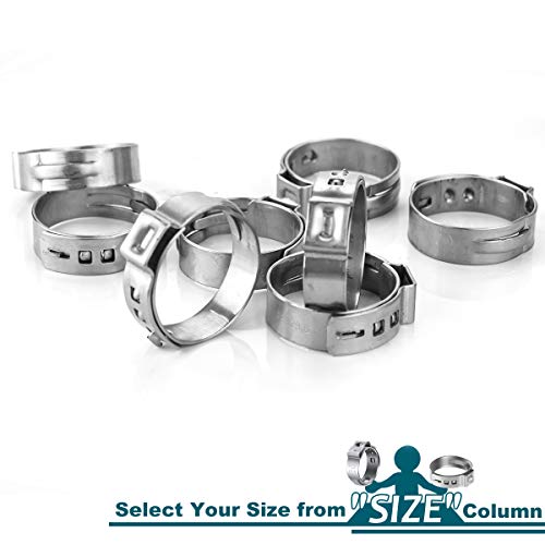 Image of LOKMAN 50 Pack 3 /4 Inch PEX Cinch Clamps, Stainless Steel Cinch Crimp Rings Pinch Clamps for PEX Tubing Pipe Fitting Connections (3 /4 Inch)