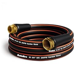 10FT Flexible Garden Hose, No-Kink Rubber Water Hose, W.P. 200 PSI