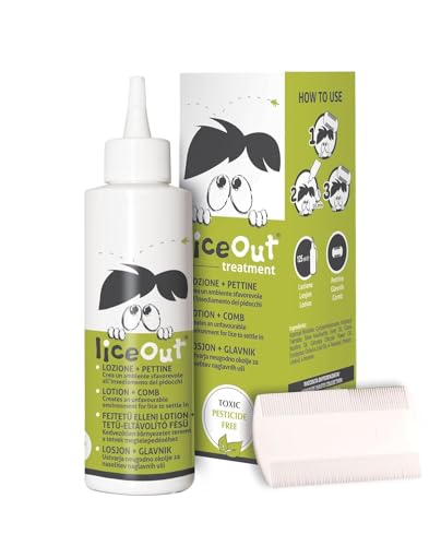 Lice Out Loción Antipiojos Infantil – Tratamiento Eficaz contra Piojos, Liendres y Picor – Loción con Acción Física y Peine Metálico – Niños y Niñas – 125 mL