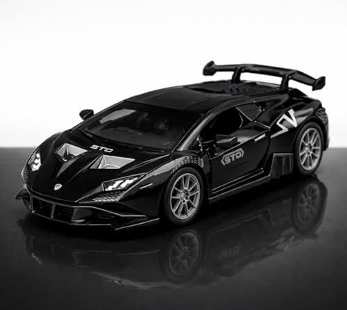 Image of 1:36 Scale Lamborghini Huracan STO Die-Cast Car - Alloy Pull Back Toy Vehicle with Openable Doors, Realistic Detailing Sports Car Model for Kids, Boys & Collectors 【Yellow】