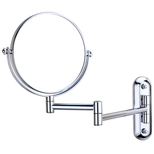 Miroir de courtoisie de maquillage mural double face argenté 3X - 2