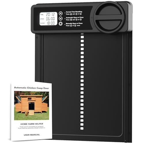 Porte Automatique Poulailler - Tout En Alliage D'aluminium - Anti-pincement - Écran LCD - Noir - Animalerie