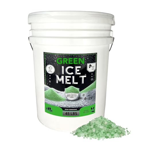 Green Ice Melt Pail Effective to -25&deg;F, Eco-Friendly De-Icer, Optimal Granule Size for Quick...