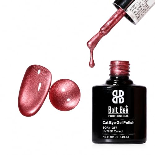 Image of Bolt Bee Silk Cat Eye Magnetic UV Gel Nail Polish 9ML- Cat Eye Effect, Long Lasting Chip Resistant Gel Polish, Professional Nail Art Gel, UV LED Lamp Cure, Smooth Shimmer Finish (CAT EYE NO. 13)