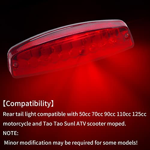 Otohans Automotive Led Rear Tail Brake Light With Nuts Washers Compatible With 50Cc 70Cc 90Cc 110Cc 125Cc Taotao Sunl Jcl Coolster Roketa Kazuma Chinese Atvs Moped Quad 4 Wheeler Parts #TOP3