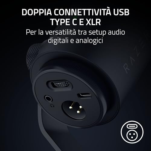 Seiren V3 Pro – Microfono dinamico per streamer con USB Type C e XLR - Supporto Float a 32-Bit - Capsula dinamica da 30 mm - Antiurto integrato e filtro anti-pop rimovibile - RGB | Nero - Microfono streaming - Immagine 3