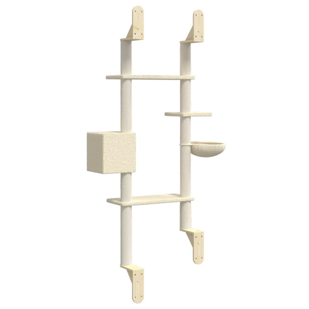 Mangloder - Tiragraffi da parete per gatti, 180 cm, con colonna tiragraffi, cuccia per gatti, amaca, superfici di riposo, sisal e peluche, albero da arrampicata per appartamento, balcone, angolo