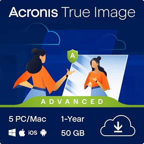 Acronis Cyber Protect Home Office 2023 | Security | 50 Go de Stockage Cloud | 5 PC/Mac | 1 An | Windows/Mac/Android/iOS | Sécurité Internet et sauvegarde |...