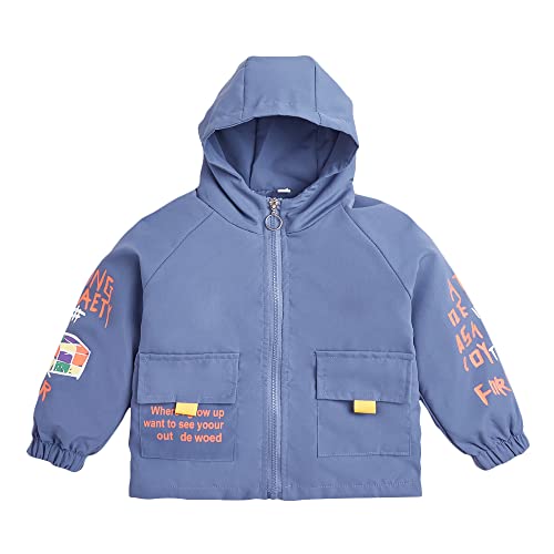 Image of Hopscotch Boy's Polyester Full-Sleeve Text Print Standard Length Jacket