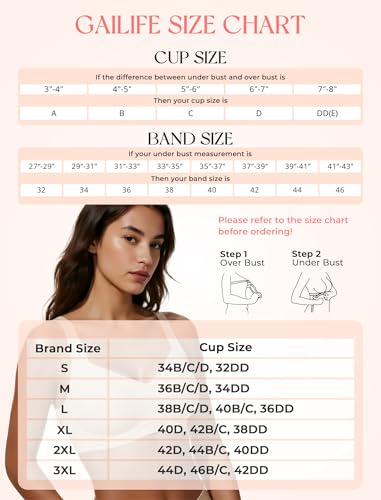 Image of Gailife Womens Jelly Comfortable Bras for Women No Underwire Supportive Bra | Wireless Bra Seamless Bralette Push Up,Soft Tshirt Bras,Mesh V /V Neck,U-back /X-back,Breathable Semi-fixed Pads,Bra Extender