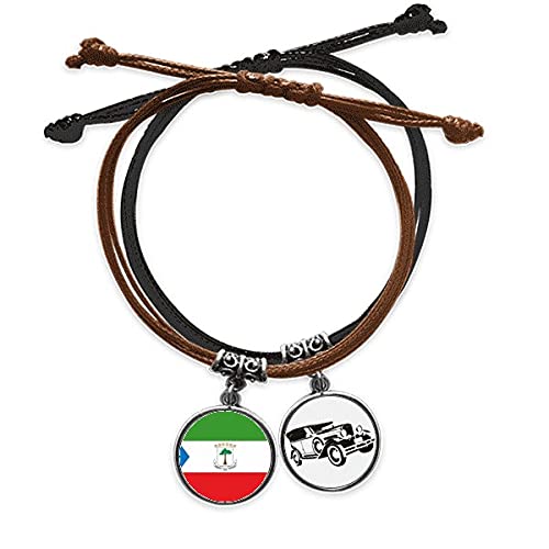 Guinée équatoriale cadeau bracelet drapeau pays africain en cuir