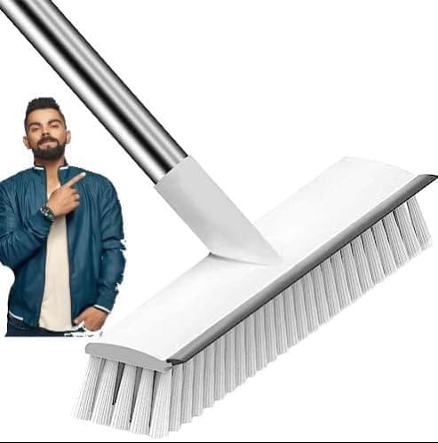 Milton Bathroom Cleaning Brush with Wiper 2 in 1 Tiles Cleaning Brush Floor Scrub Brush with Long Handle White scrubbing Brush Cleaning Brush, Stainless Steel White (White) (B0D9L192W5) Amazon Price History, Amazon Price Tracker